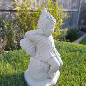 concrete pixie ornament